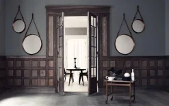 GUBI Adnet spegel, S, svart läder