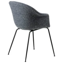 GUBI Bat stol, helklädd, konisk mattsvart, Around Bouclé 023