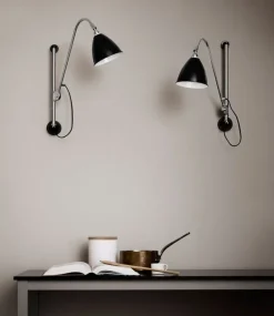 GUBI Bestlite BL5 vägglampa, 16 cm, krom - halvmatt svart
