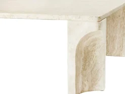 GUBI Doric soffbord, 140 x 80 cm, neutral vit travertin