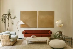 GUBI Doric soffbord, 140 x 80 cm, neutral vit travertin