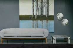 GUBI Doric soffbord, 80 x 80 cm, elektriskt grå kalksten