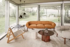 GUBI Epic soffbord, runt, 60 cm, vit travertin