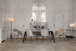 GUBI Gravity bordslampa, stor, grå marmor - kanvas