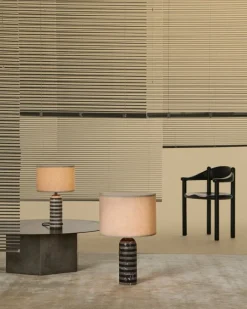 GUBI Gravity Upcycled-Marble Edition bordslampa, liten, grå/vit - canvas