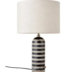 GUBI Gravity Upcycled-Marble Edition bordslampa, stor, grå/svart - canvas