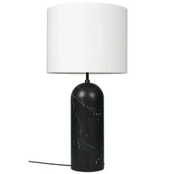 GUBI Gravity XL golvlampa, låg, svart marmor - vit
