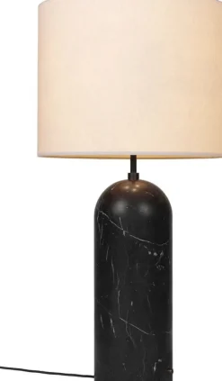 GUBI Gravity XL golvlampa, låg, svart marmor - kanvas
