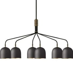 GUBI Howard ljuskrona, 6 armar, mässing i gunmetal