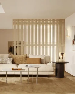 GUBI IOI soffbord, 50 cm, krom - vit marmor