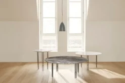 GUBI IOI soffbord, 70 cm, svart - vit marmor