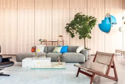 GUBI Multi-Lite pendellampa, mässing - blå