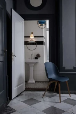 GUBI Multi-Lite pendellampa, mässing - blå