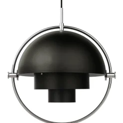 GUBI Multi-Lite pendellampa, krom - svart