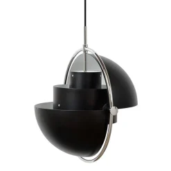 GUBI Multi-Lite pendellampa, liten, krom - svart semimatt