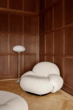 GUBI Stemlite golvlampa, 110 cm, dimbar, kiselgrå