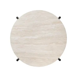 GUBI TS Outdoor sidobord, 40 cm, svart - vit travertin