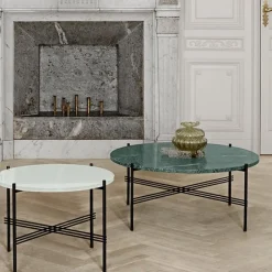 GUBI TS soffbord, 55 cm, svart - grön marmor