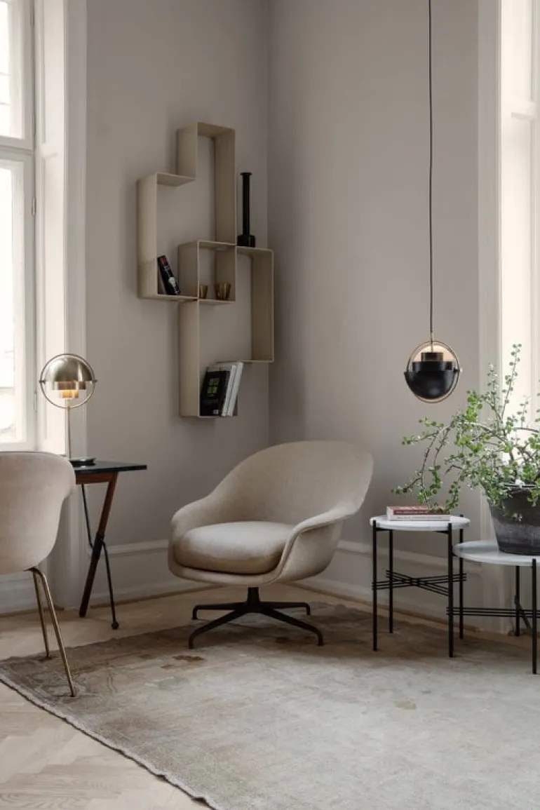 GUBI TS soffbord, 40 cm, svart - vit marmor