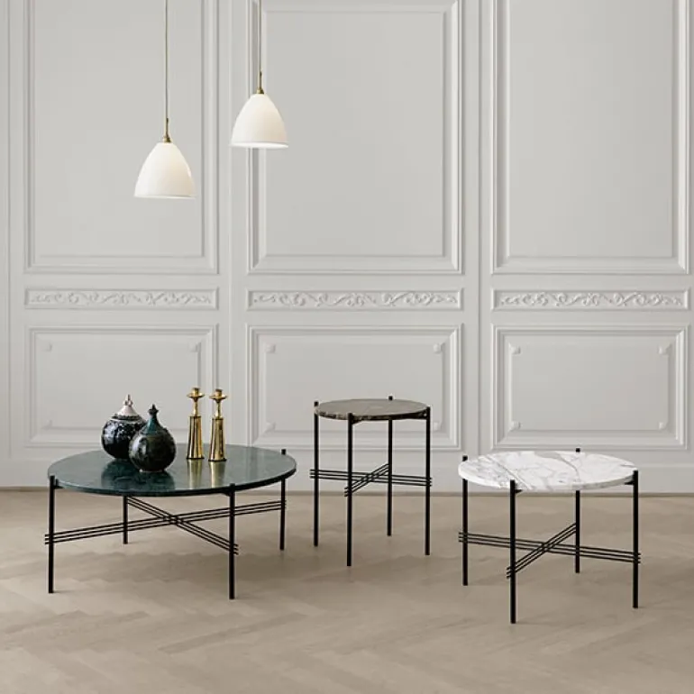 GUBI TS soffbord, 40 cm, svart - vit marmor