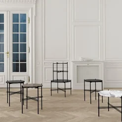 GUBI TS soffbord, 40 cm, svart - vit marmor