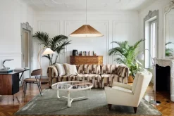 GUBI Tynell 1972 pendellampa, 90 cm, mässing - bambu