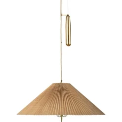 GUBI Tynell A1972 pendellampa, 60 cm, mässing - bambu