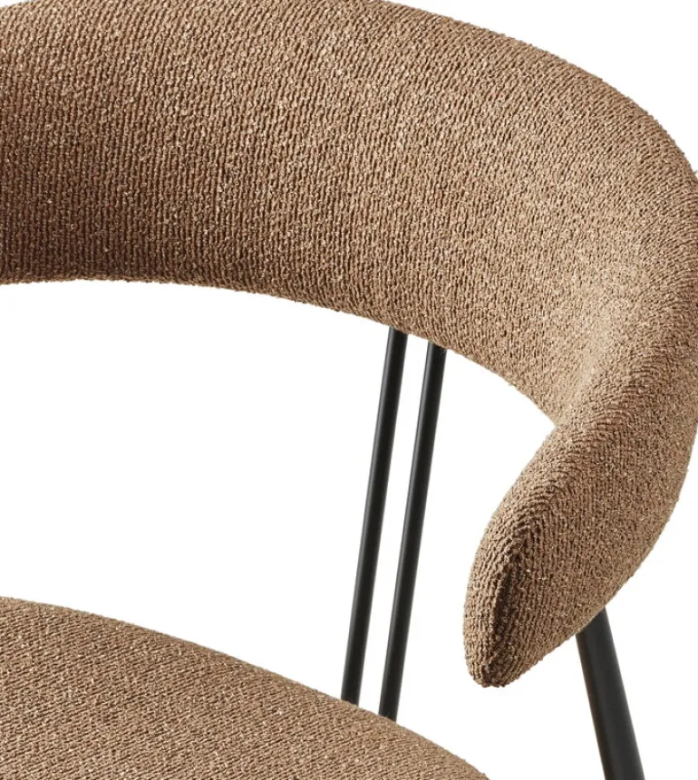 GUBI Violin stol, helklädd, Around Bouclé 032