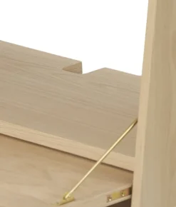 Hartô Gaston väggskrivbord, 80 cm, ek - mässing - petrolblå