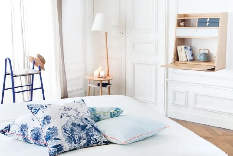 Hartô Gaston väggskrivbord, 80 cm, ek - ljusgrå - mörkgrå