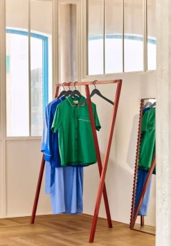 HAY Arcs Mirror rektangel, stor, vinröd