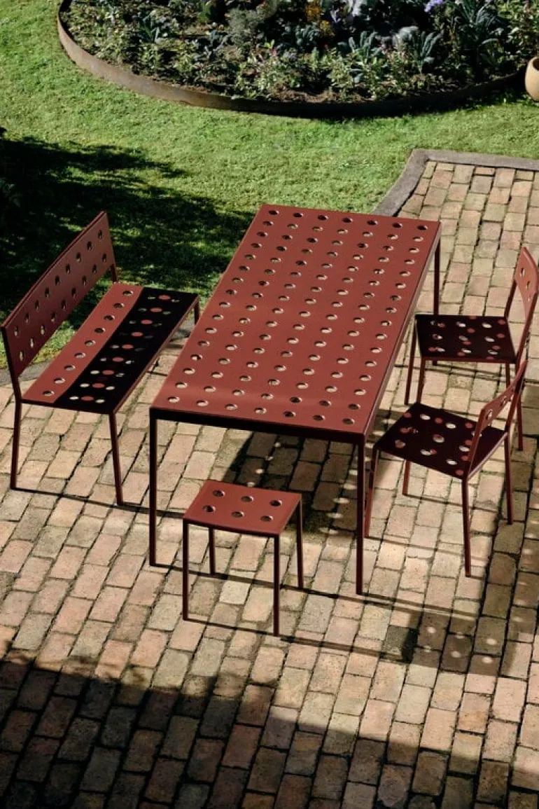 HAY Balcony bänk, 114 x 52 cm, järnröd