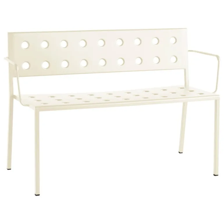 HAY Balcony bänk med armstöd 114 x 52 cm, kritbeige