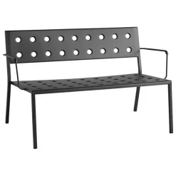 HAY Balcony Lounge bänk med armstöd, 121,5 x 69 cm, antracit