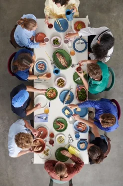 HAY Barro salladsskål, L, naturlig terrakotta med ränder