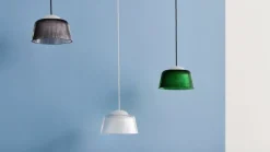 HAY Brim, pendellampa, 24,5 cm, flaskgrönt glas