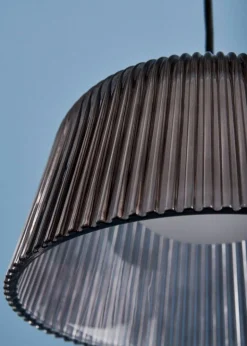 HAY Brim, pendellampa, 24,5 cm, rökt grått glas