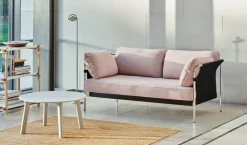 HAY Can tvåsitsig soffa, Linara 415 - svart kanvas - kromad ram