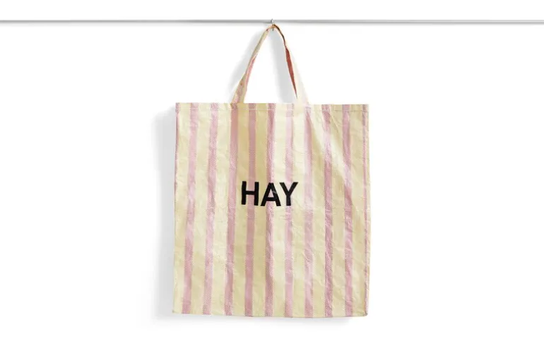 HAY Candy Stripe shoppingväska, XL, röd - gul
