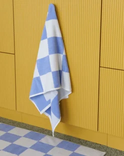HAY Check badhandduk, 70 x 136 cm, himmelsblå