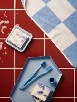 HAY Check badrumsmatta, 50 x 90 cm, himmelsblå