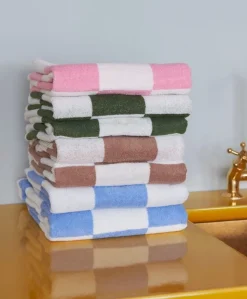 HAY Check handduk, 50 x 90 cm, himmelsblå