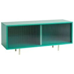 HAY Colour Cabinet m/ glasdörrar, golv, 120 cm, mörk mint