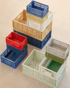 HAY Colour Crate, L, återvunnen plast, gyllengul