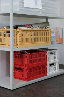 HAY Colour Crate, L, återvunnen plast, gyllengul