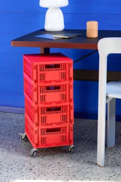 HAY Colour Crate, M, återvunnen plast, röd