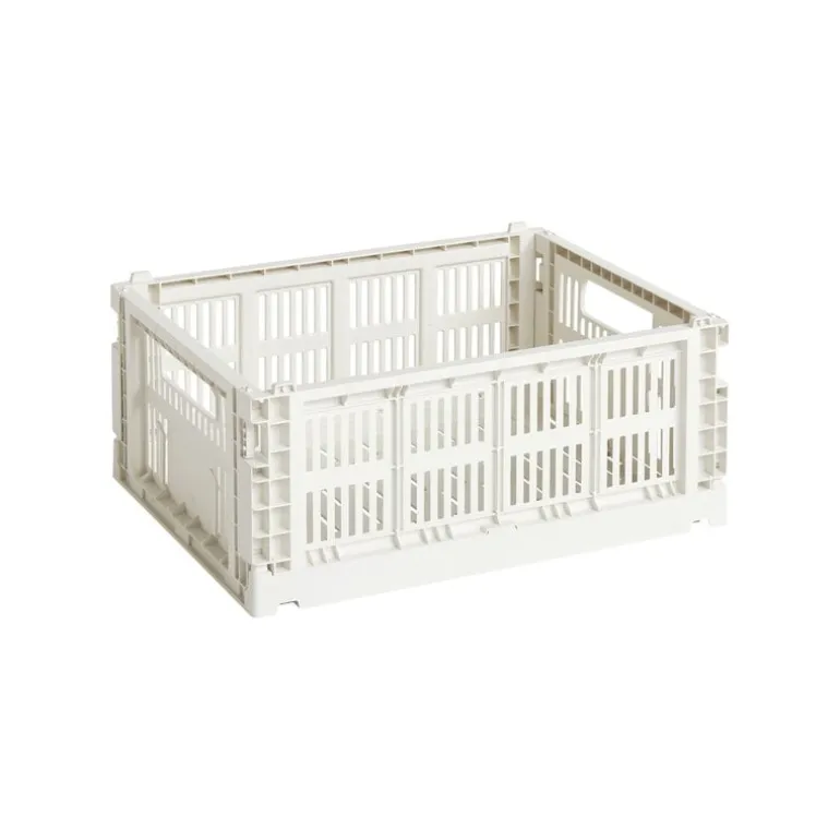 HAY Colour Crate, M, återvunnen plast, off-white