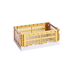 HAY Colour Crate Mix, S, återvunnen plast, golden yellow