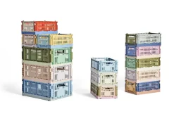 HAY Colour Crate Mix, S, återvunnen plast, golden yellow