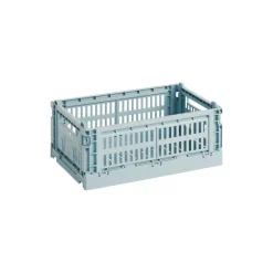 HAY Colour Crate, S, återvunnen plast, dusty blue